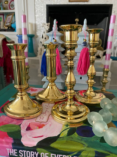 Vintage Brass Candleholders, Baldwin, 2 Pairs EACH SOLD SEPARATELY
