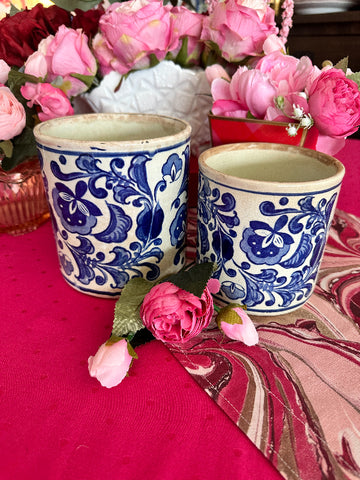 Antique Canister, Blue and White Chinoiserie - 2 Available, Each Sold Separately