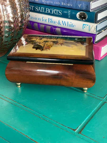 Vintage Ercolano Italian Sorento handcrafted Wooden Jewelry Music Box