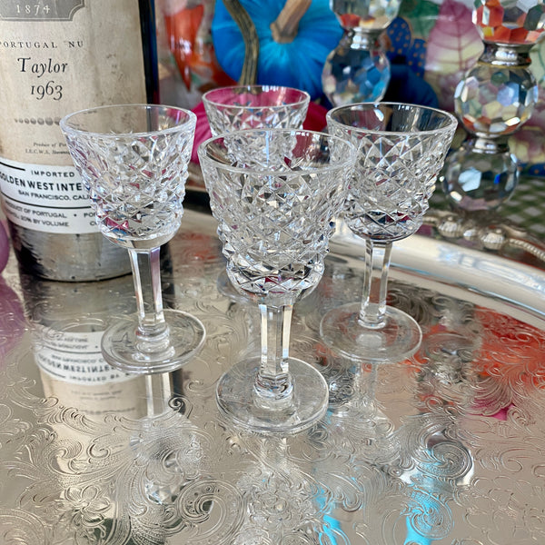 Waterford Crystal Cordial Glasses Alana Pattern Set of 4