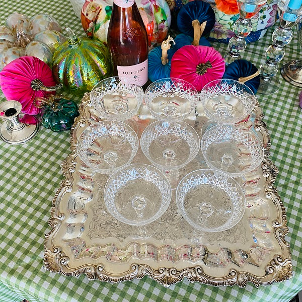 Waterford Crystal Glasses Alana Pattern Champagne, Sherbet Glasses, 8 available