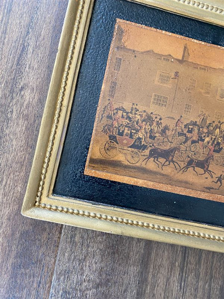 Pair of Borghese lithographs on wooden plaques