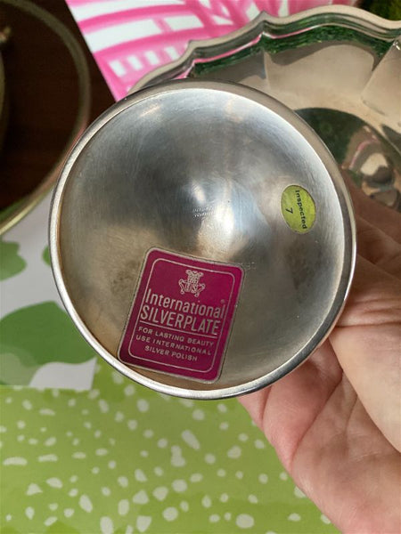 Silver pedestal candy dish