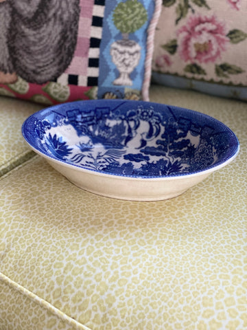 Antique Blue Willow Serving Bowl - Japan