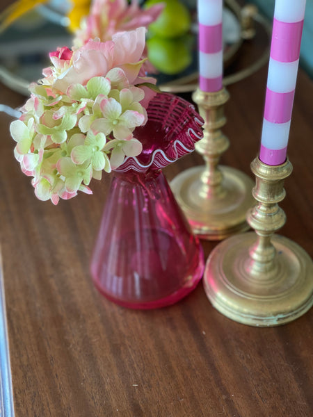 Vintage Fenton Cranberry Glass Vase