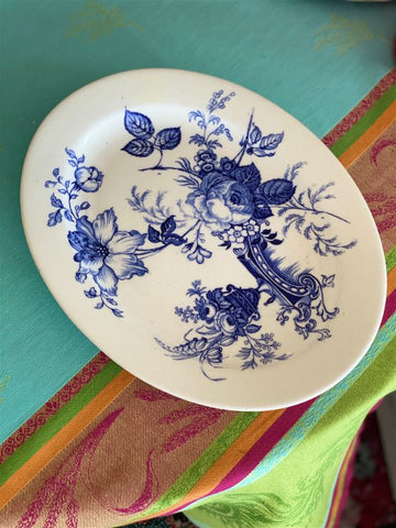 Antique/Vintage Blue and White Floral serving dish