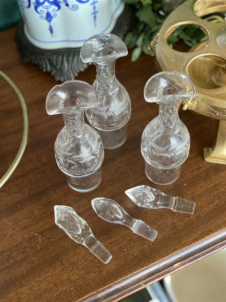 Antique Gold Leaf on top of silverplate 1800's cruet set