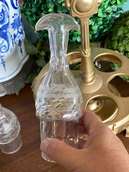 Antique Gold Leaf on top of silverplate 1800's cruet set