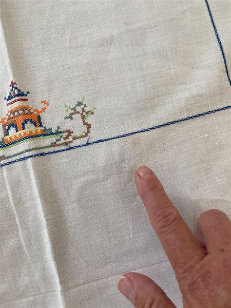 Pagoda tablecloth cross stitch