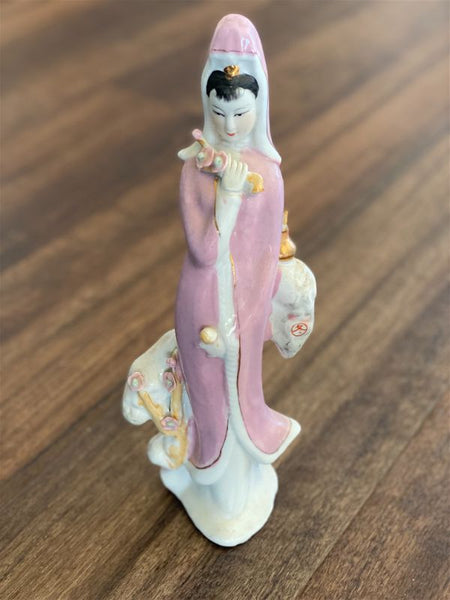 Vintage Pink Geisha Girl Figurine