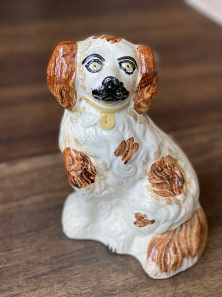 19th Century brown and cream Staffy dog