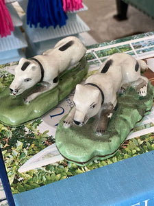 Pair of reproduction staffordshire style dog figurines