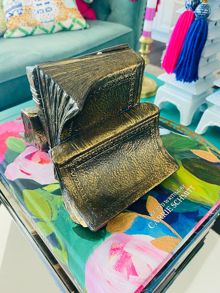 Vintage Metal Bookends - Book Shaped