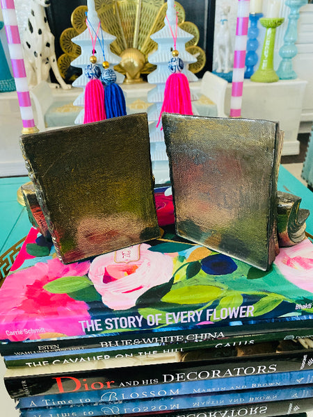 Vintage Metal Bookends - Book Shaped