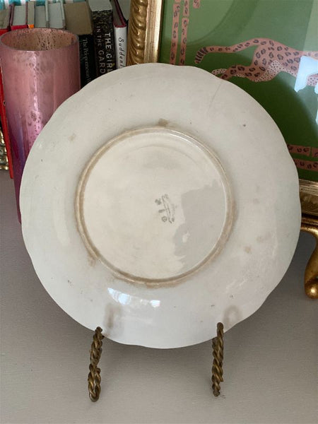 Antique Green and Gold dog plate