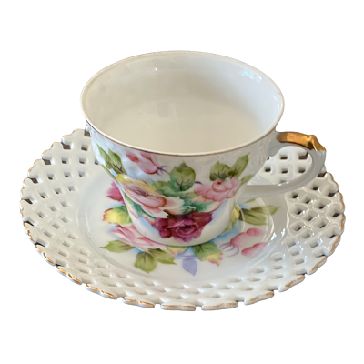 Vintage Endo China teacup and saucer from Japan